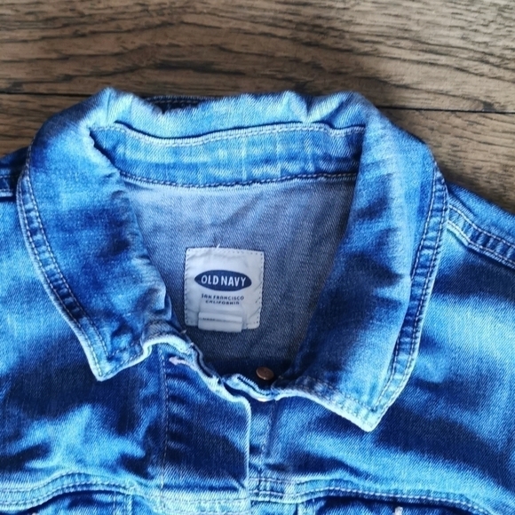 Upcycled Reworked Painted Denim Jacket Stretch Medium - Picture 3 of 8